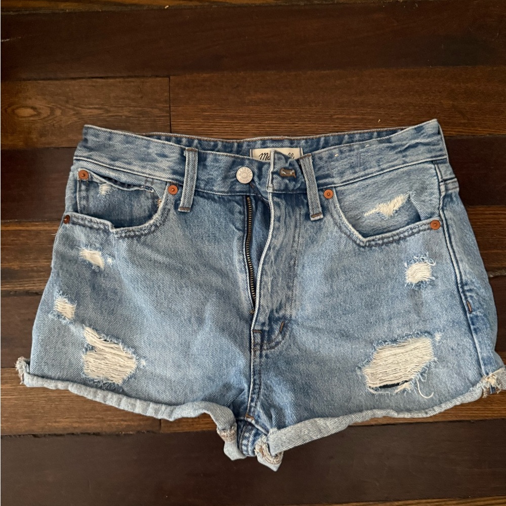 Madewell Light Blue Distressed Jean Shorts